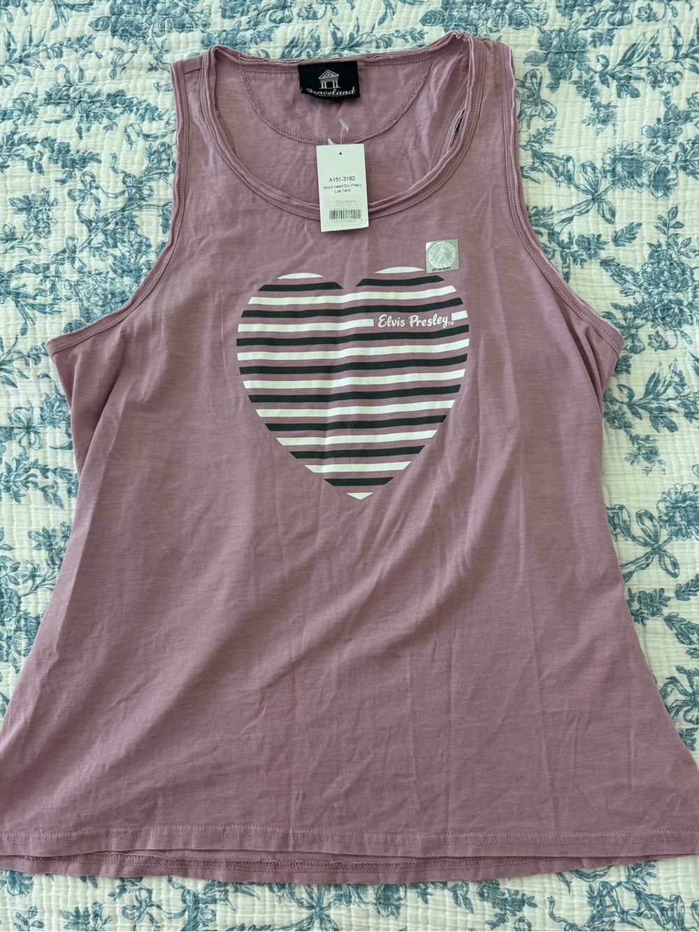 Mauve Sleeveless Heart Graphic Tank Top
